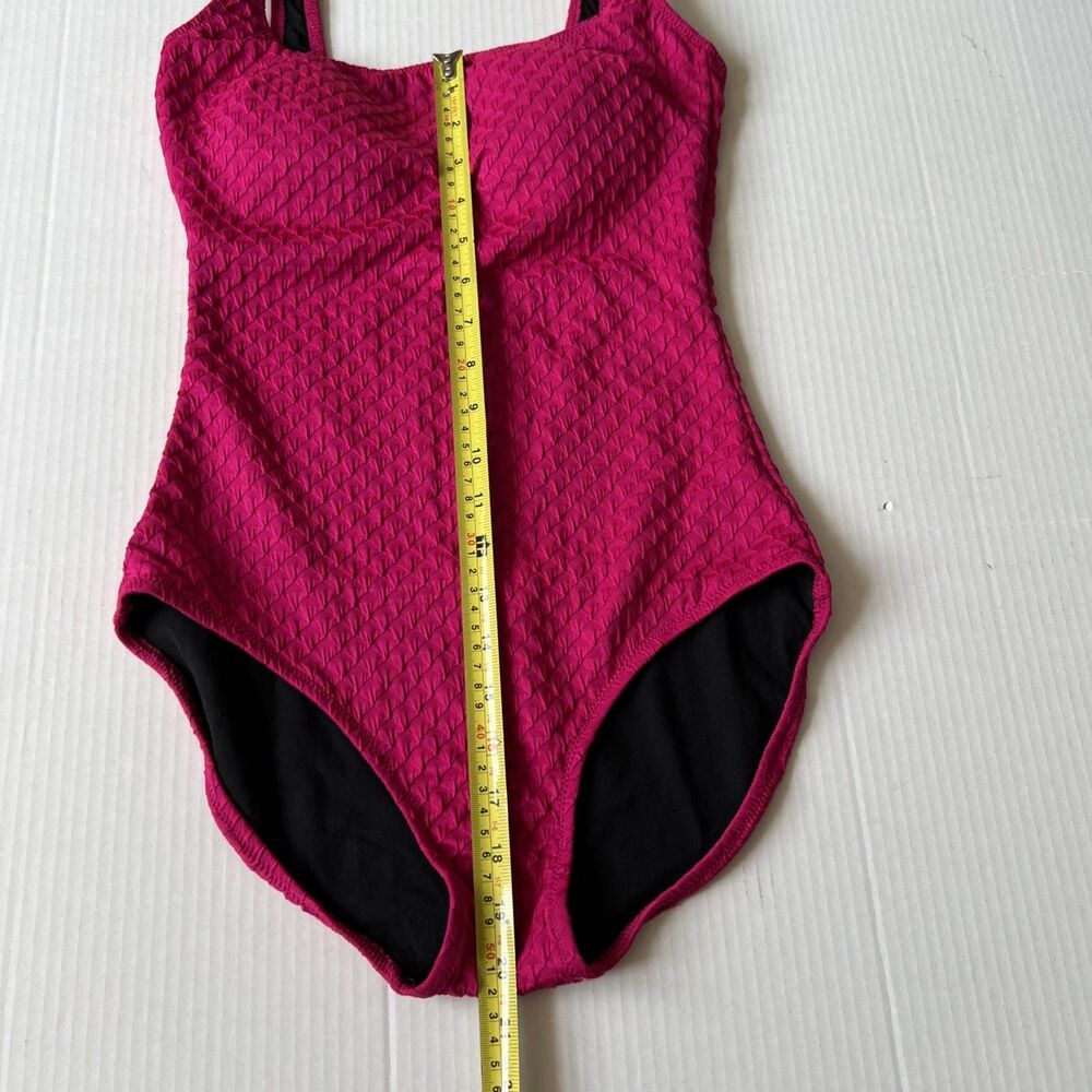 GOTTEX Sz 10 Magenta Diamond in the Rough 1 Pc Surplice Style Swimsuit - Picture 2 of 9